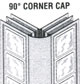 90 Degree Corner Caps for Acrylic Block Panels and Walls