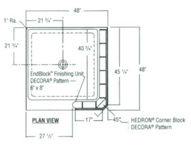 Classic Glass Block Shower Layout