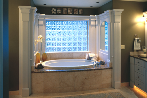 Glass Block Photo Gallery Accent, Pictures Of Glass Block Bathroom Windows