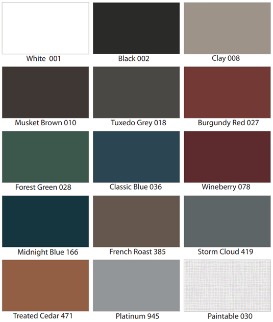 Vinyl Shutter Color Options